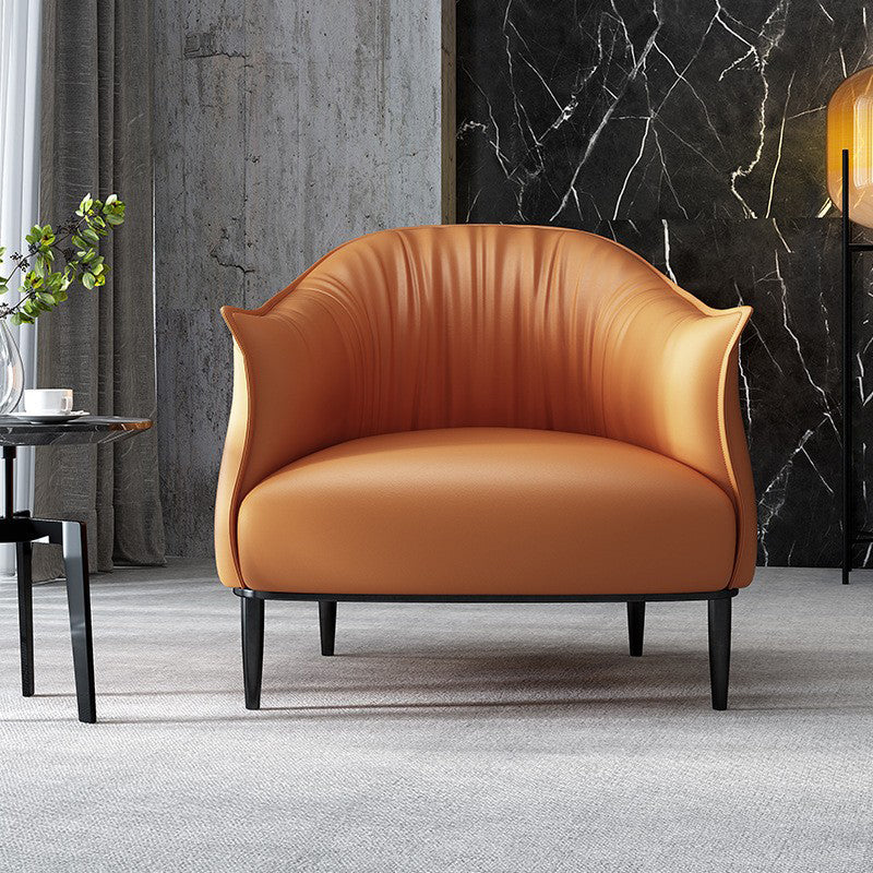 Modern Style Leather Handrail Imitation Leather Material Arm Chair with a Hump Back