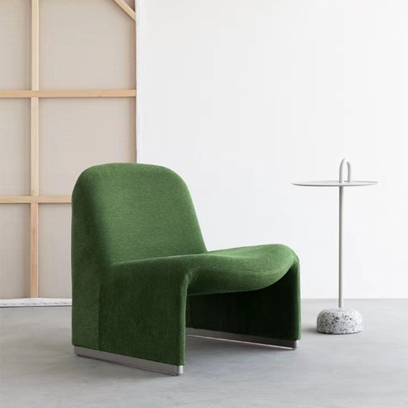 Nordic Style Non-armrest Fixed Backrest Metal Silver Accent Chair