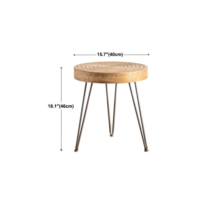 Rustic Style Coffee Cocktail Table 3 Legs Wooden Round Coffee Table