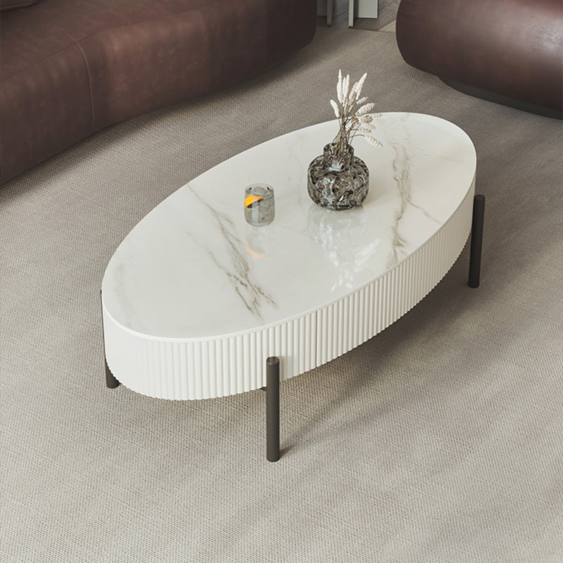 Glam 4 Legs Coffee Cocktail Table Slate Coffee Table with Storage Drawers