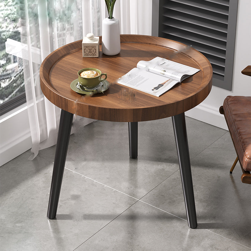 Modern 3 Legs Wooden Coffee Table Round Top Shape Cocktail Table for Living Room