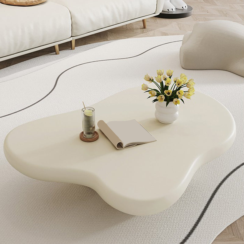 Scandinavian Free Form Solid Wood Coffee Table 11.8"H 4 Legs Cocktail Table