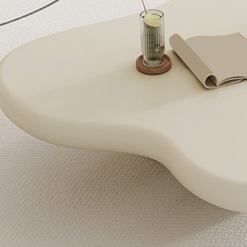 Scandinavian Free Form Solid Wood Coffee Table 11.8"H 4 Legs Cocktail Table