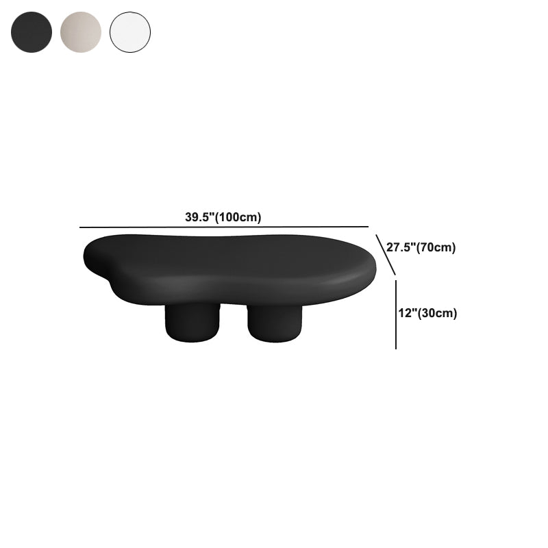 Scandinavian Free Form Solid Wood Coffee Table 11.8"H 4 Legs Cocktail Table