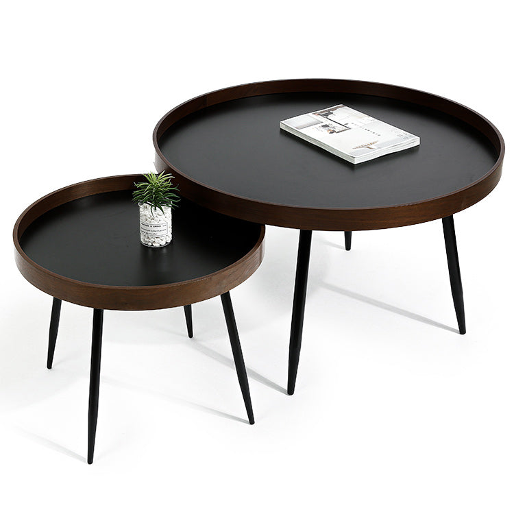 3/4 Legs Base Design Round Metal/wood Table Modern Style Coffee Table
