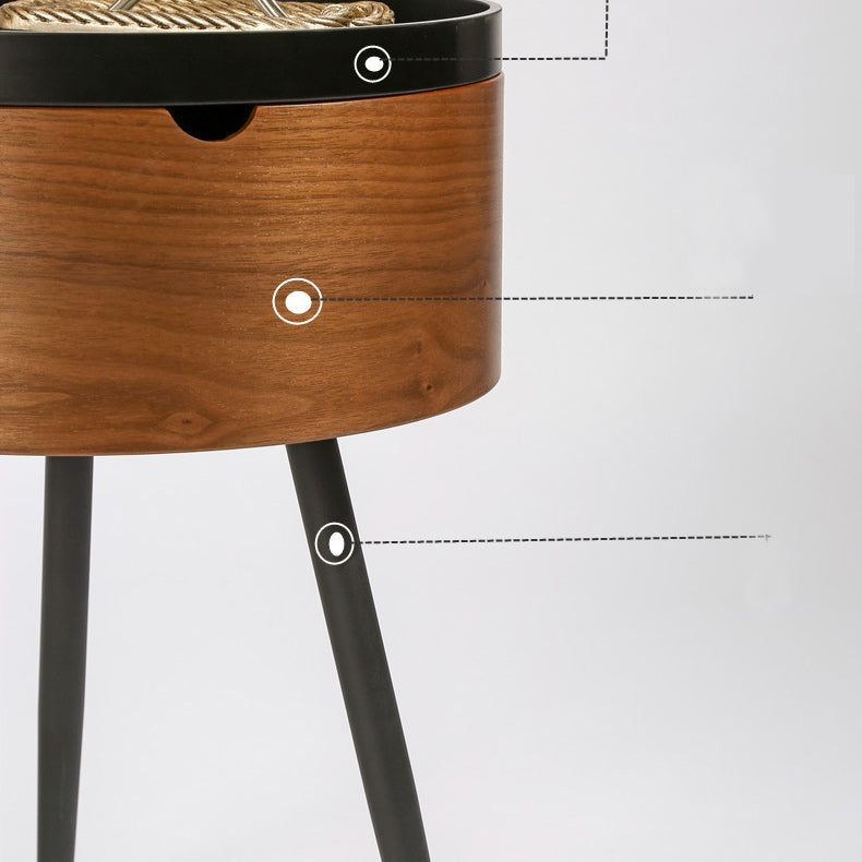 3/4 Legs Base Design Round Metal/wood Table Modern Style Coffee Table