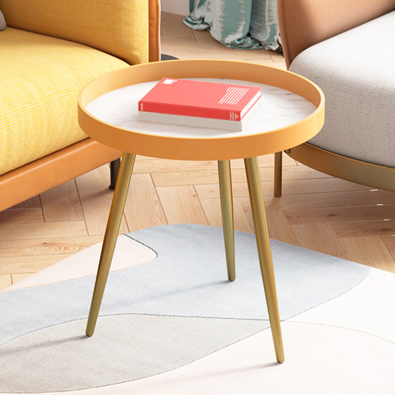 3/4 Legs Base Design Round Metal/wood Table Modern Style Coffee Table