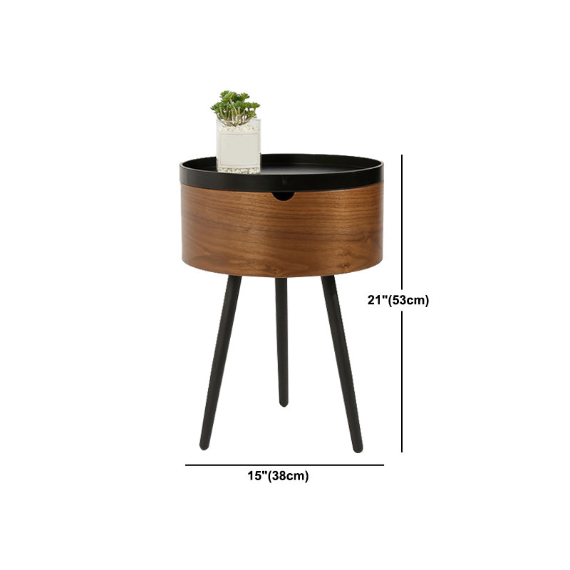 3/4 Legs Base Design Round Metal/wood Table Modern Style Coffee Table