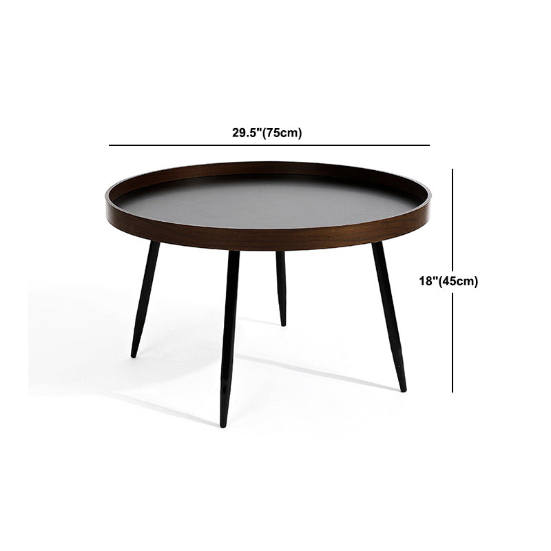 3/4 Legs Base Design Round Metal/wood Table Modern Style Coffee Table