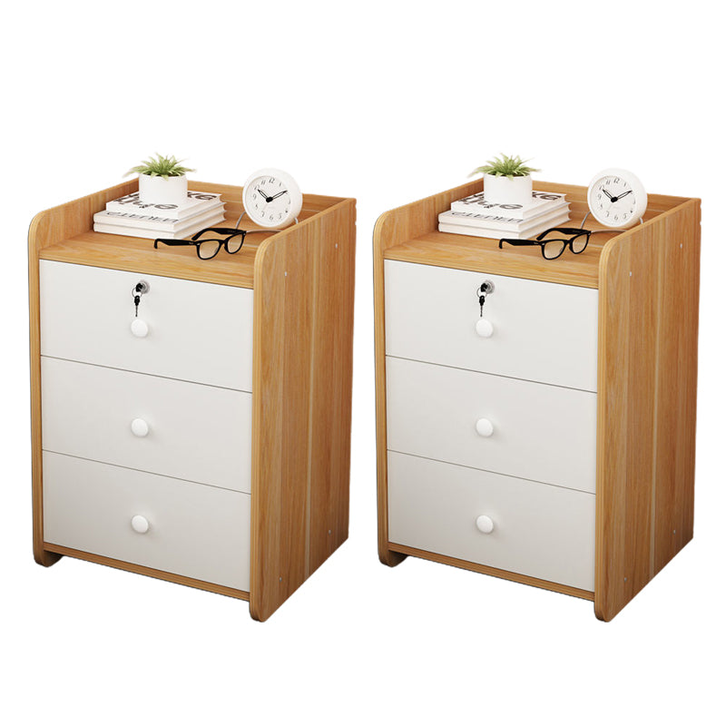 Modern Nightstand Wooden Night Table with Drawers for Bedroom