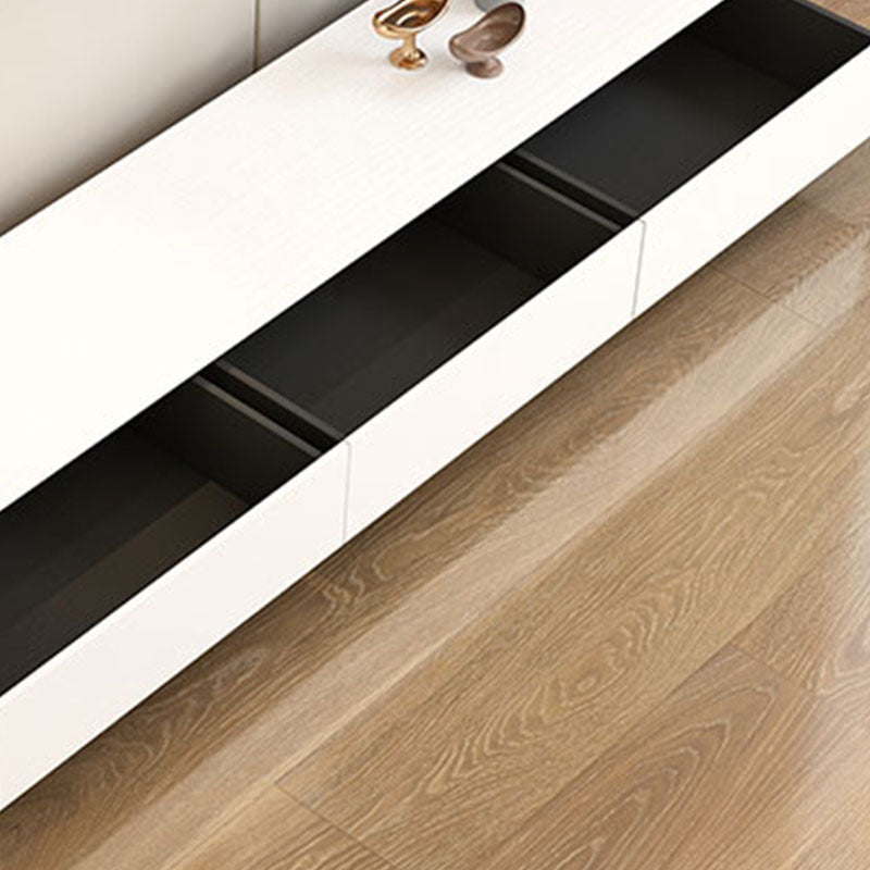 Contemporary Faux Wood TV Stand Console Enclosed Storage TV Stand