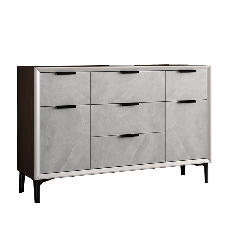 33.46"Tall Grey Accent Chest, Wooden Rectangle Cabinet with Drawers