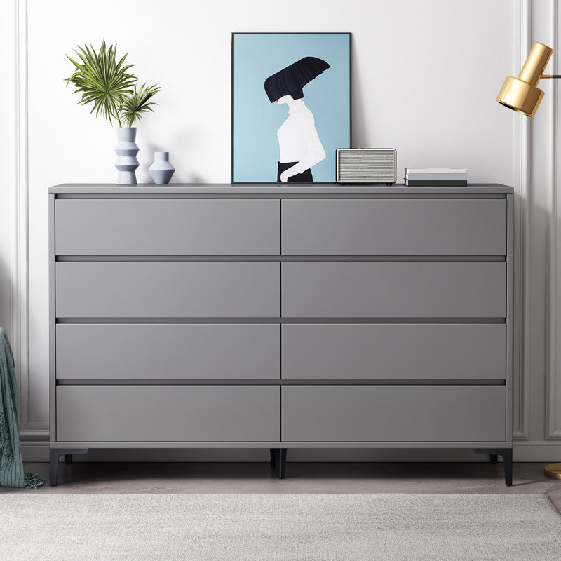 Contemporary Rectangle Accent Chest, Wooden Chest in Grey with Drawers