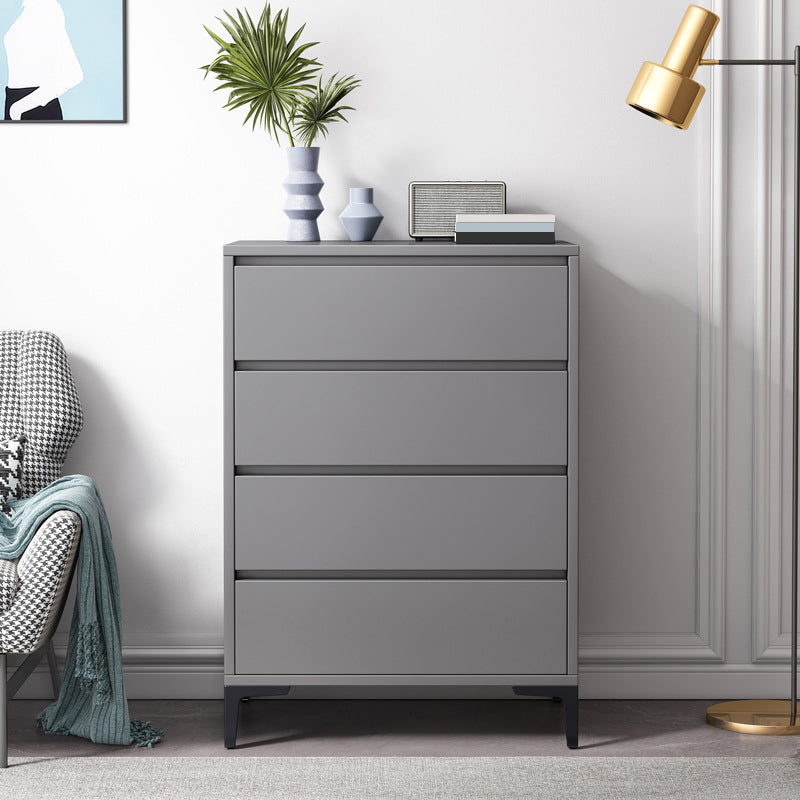 Contemporary Rectangle Accent Chest, Wooden Chest in Grey with Drawers