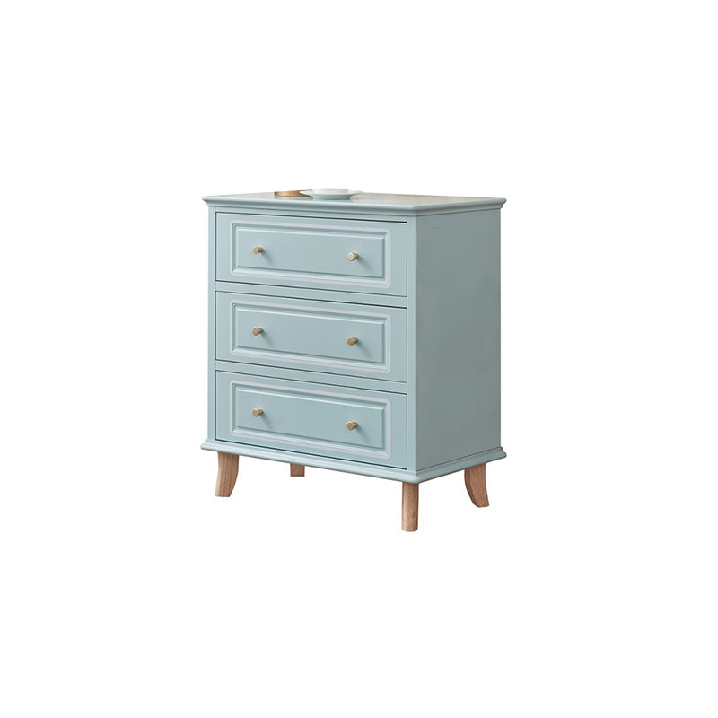 Contemporary Blue/ White Wooden Rectangle Accent Chest with Drawers