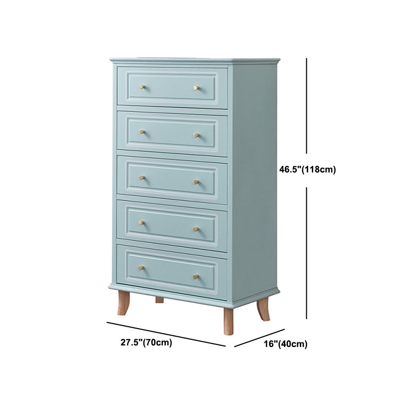 Contemporary Blue/ White Wooden Rectangle Accent Chest with Drawers