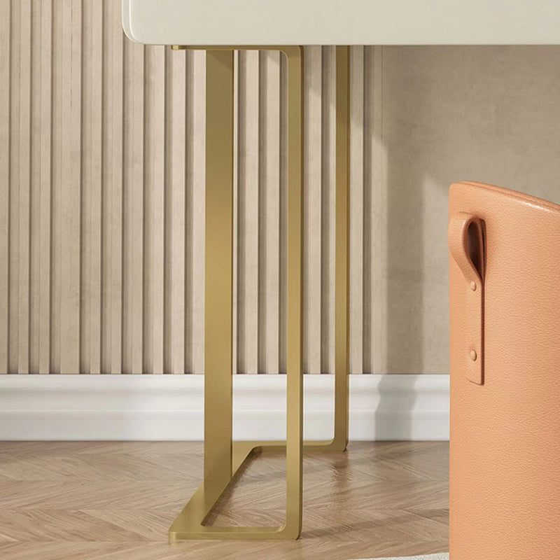 Glam Slate Top Makeup Vanity Desk with Drawer, Beige Dressing Table