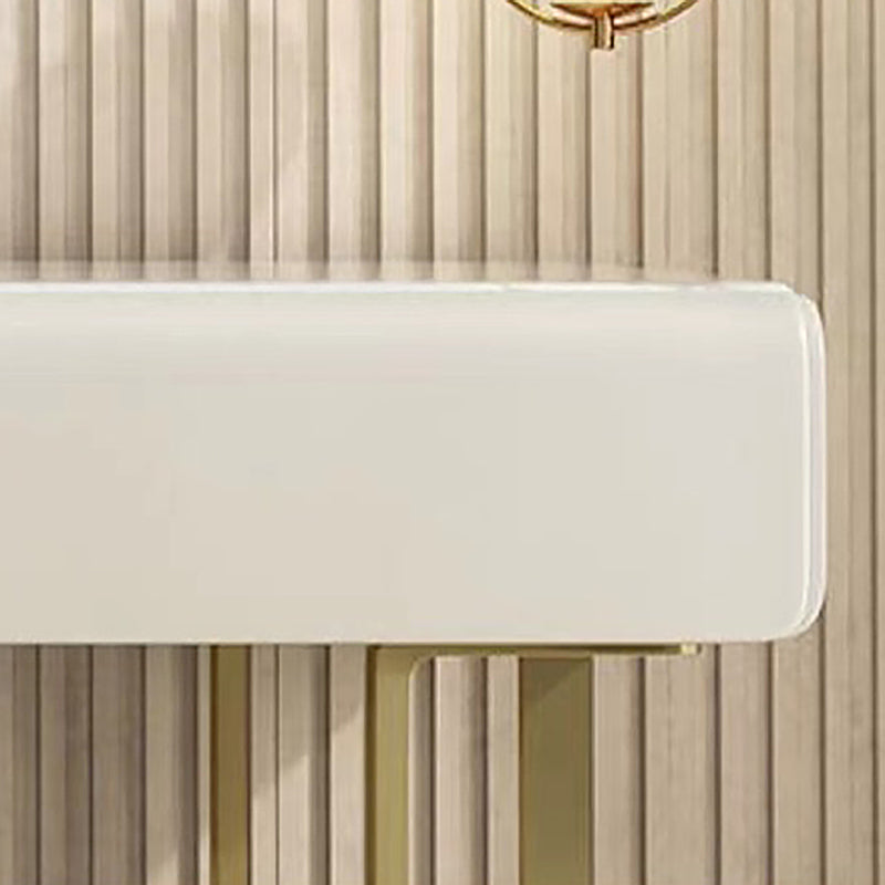 Glam Slate Top Makeup Vanity Desk with Drawer, Beige Dressing Table