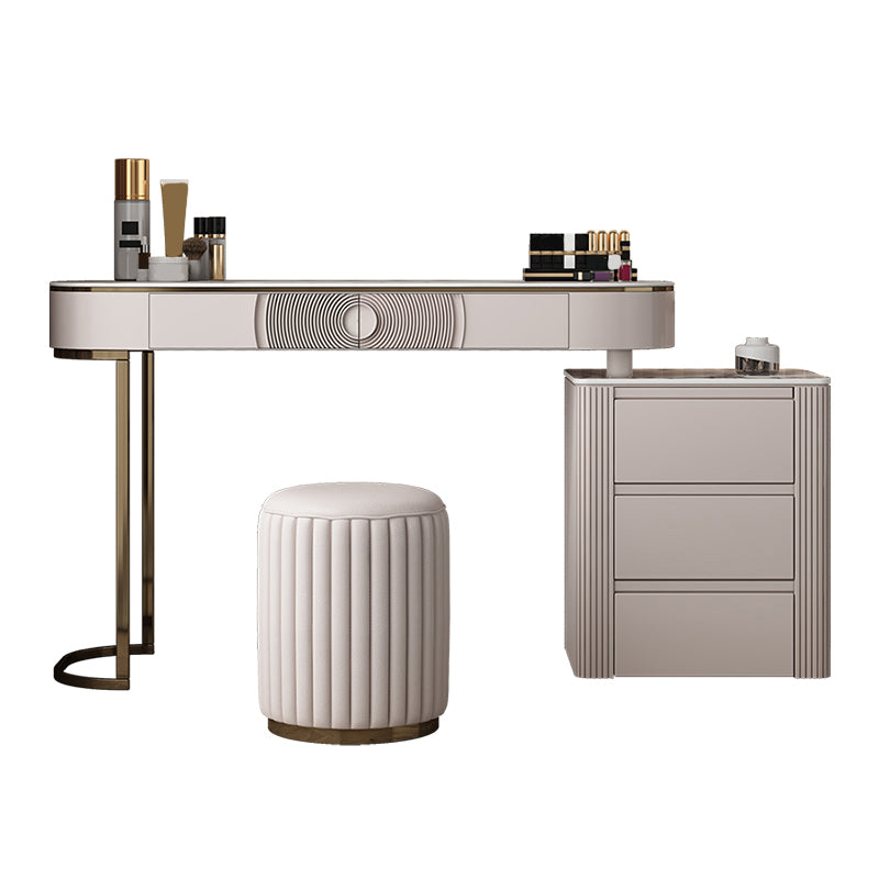 Glam Slate Top Makeup Vanity Set 5-Drawers Vanity Dressing Table