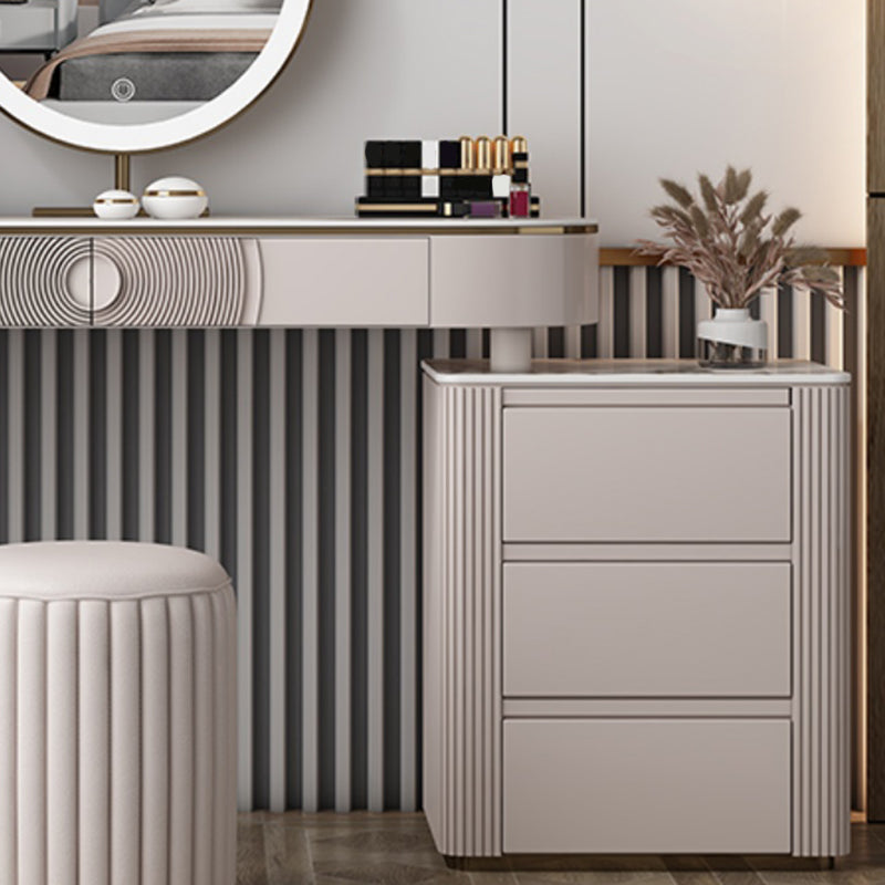 Glam Slate Top Makeup Vanity Set 5-Drawers Vanity Dressing Table