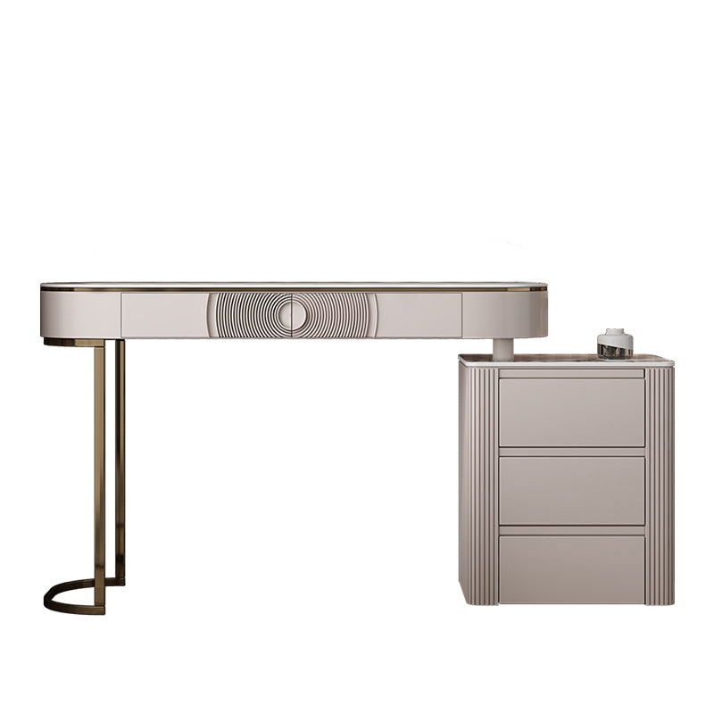 Glam Slate Top Makeup Vanity Set 5-Drawers Vanity Dressing Table