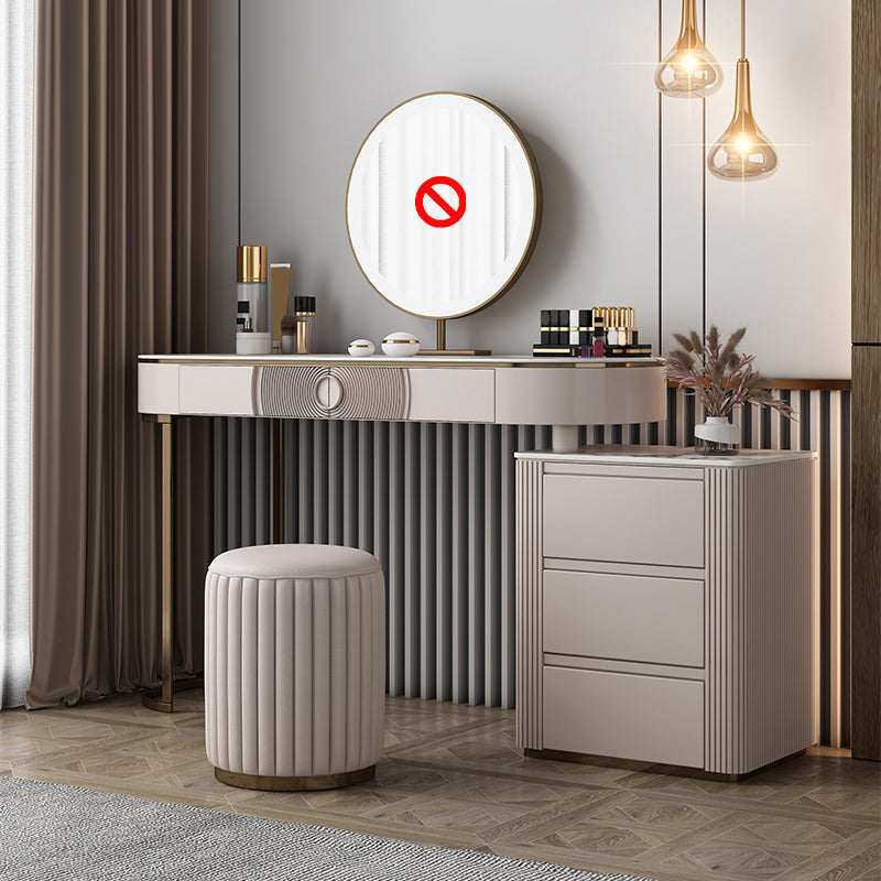 Glam Slate Top Makeup Vanity Set 5-Drawers Vanity Dressing Table