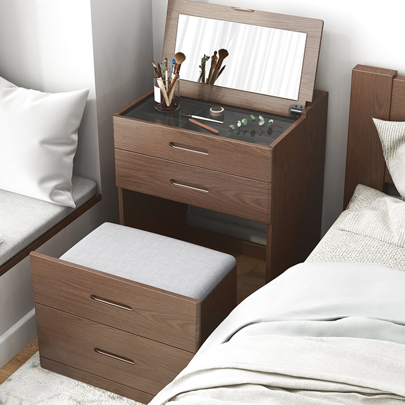 Solid Wood Makeup Vanity Desk Scandinavian Vanity Makeup Dressing Table Set