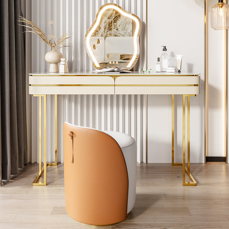 Glam Vanity Dressing Table Set Slate Top Make-up Vanity with Drawers