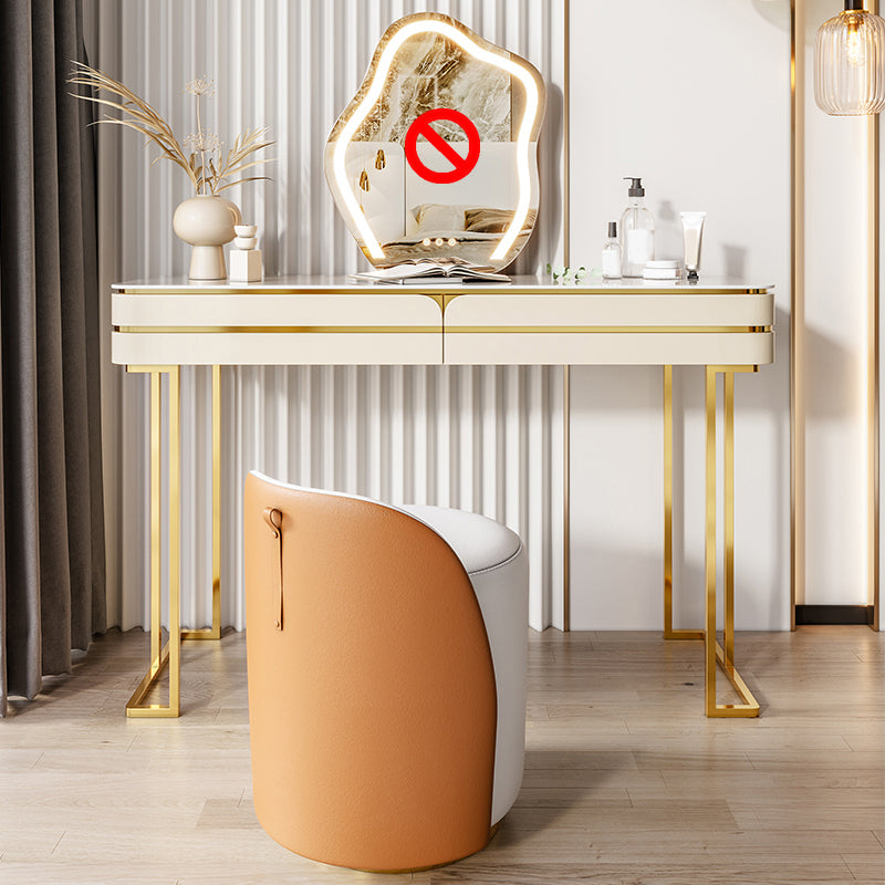 Glam Vanity Dressing Table Set Slate Top Make-up Vanity with Drawers