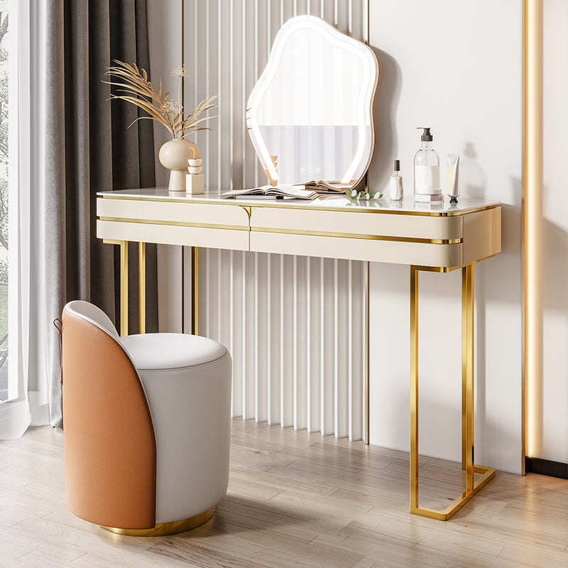 Glam Vanity Dressing Table Set Slate Top Make-up Vanity with Drawers