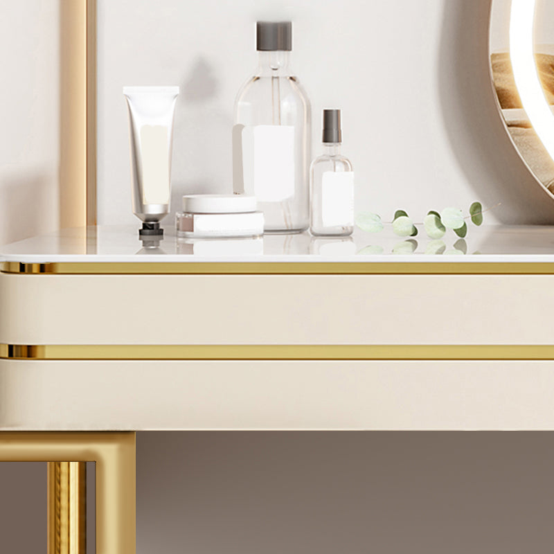 Glam Vanity Dressing Table Set Slate Top Make-up Vanity with Drawers