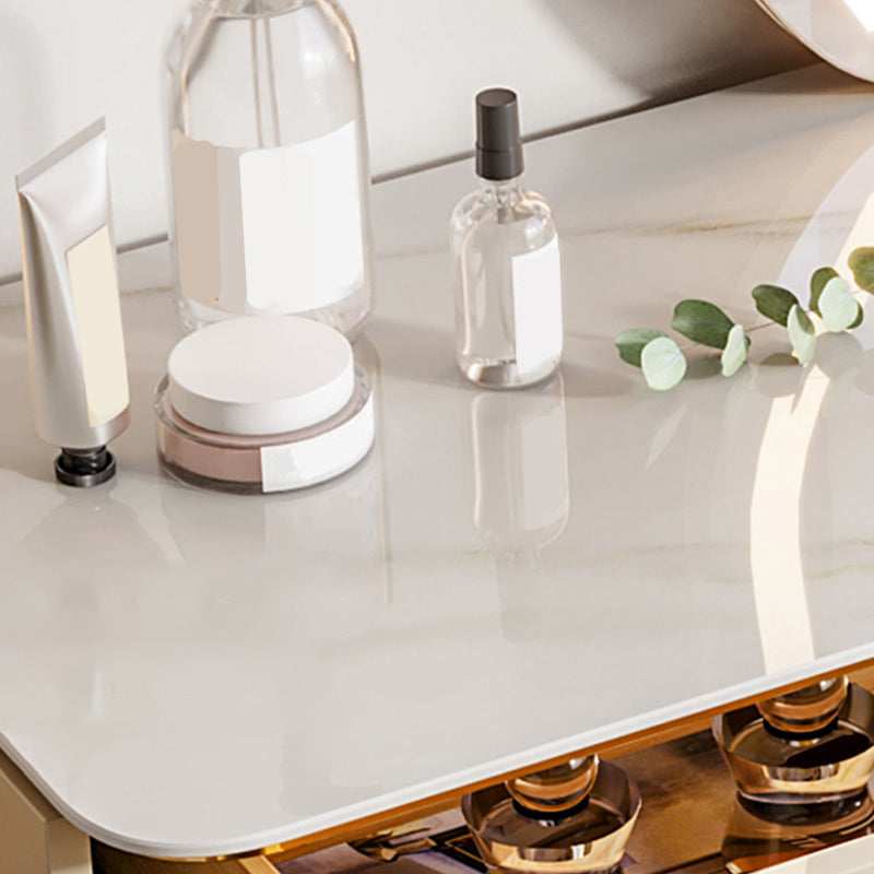 Glam Vanity Dressing Table Set Slate Top Make-up Vanity with Drawers