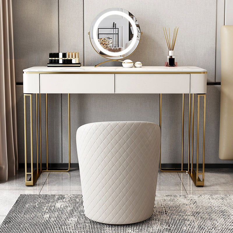 Glam 29.5" Tall Makeup Vanity Desk 2-Drawer Wood Dressing Table