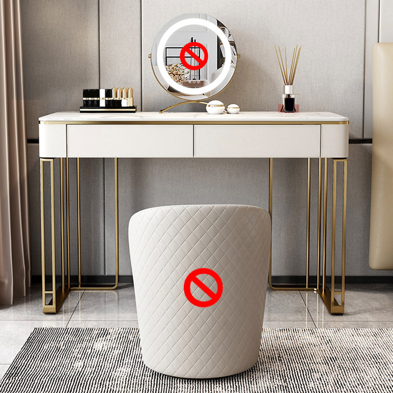 Glam 29.5" Tall Makeup Vanity Desk 2-Drawer Wood Dressing Table