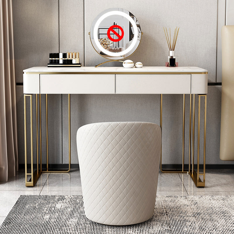 Glam 29.5" Tall Makeup Vanity Desk 2-Drawer Wood Dressing Table