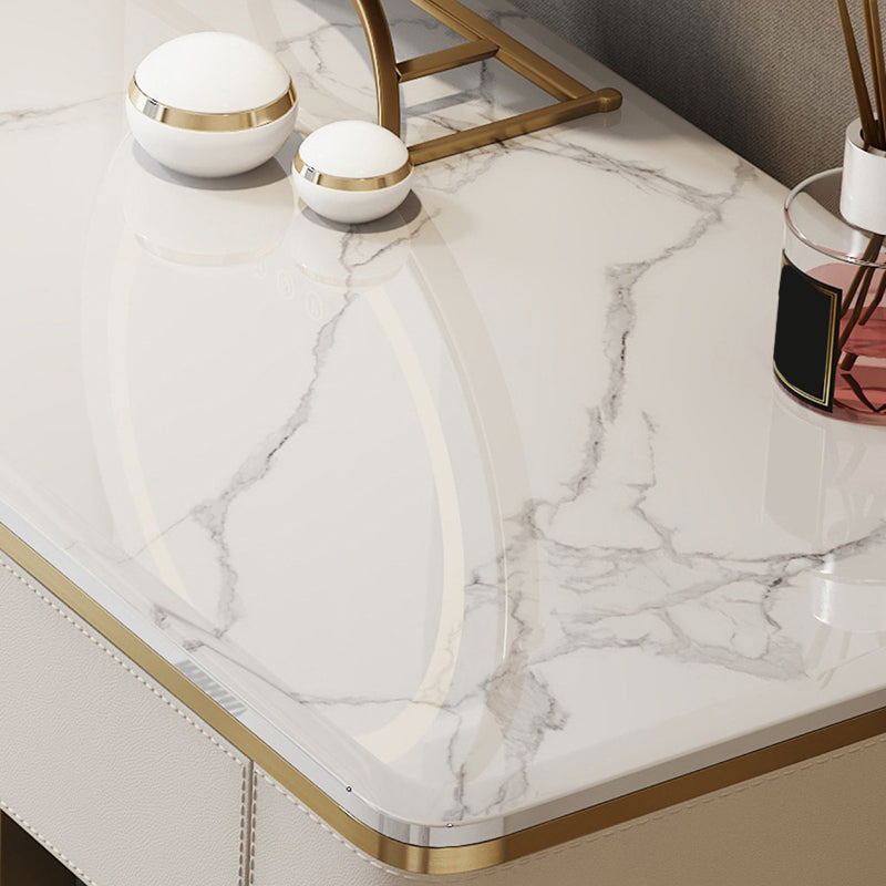 Glam 29.5" Tall Makeup Vanity Desk 2-Drawer Wood Dressing Table