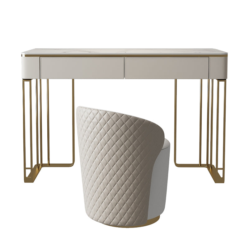 Glam 29.5" Tall Makeup Vanity Desk 2-Drawer Wood Dressing Table