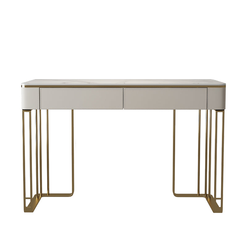 Glam 29.5" Tall Makeup Vanity Desk 2-Drawer Wood Dressing Table