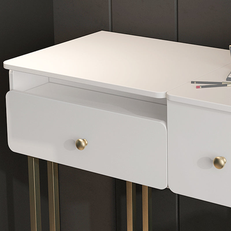 Contemporary Vanity Makeup Table Set 2-Drawer Wood Dressing Table