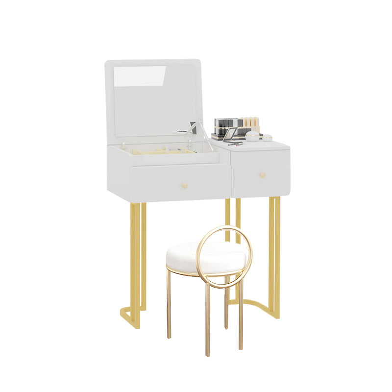 Contemporary Vanity Makeup Table Set 2-Drawer Wood Dressing Table
