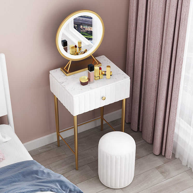 29.5" Tall Glam Makeup Vanity Desk 1 Drawer Dressing Table For Bedroom