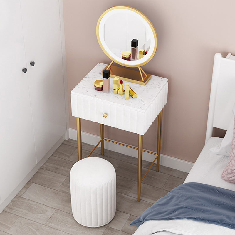 29.5" Tall Glam Makeup Vanity Desk 1 Drawer Dressing Table For Bedroom