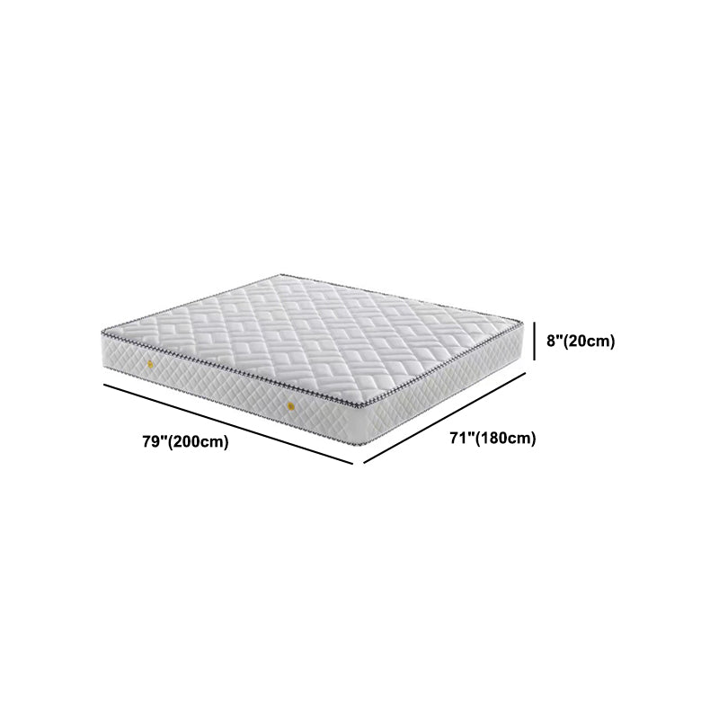 Contemporary White Panel Bed with Rectangle Faux Leather Headboard