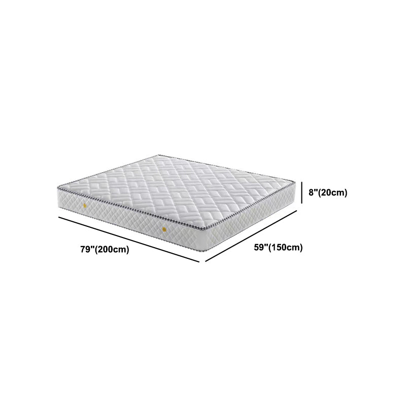 Contemporary White Panel Bed with Rectangle Faux Leather Headboard