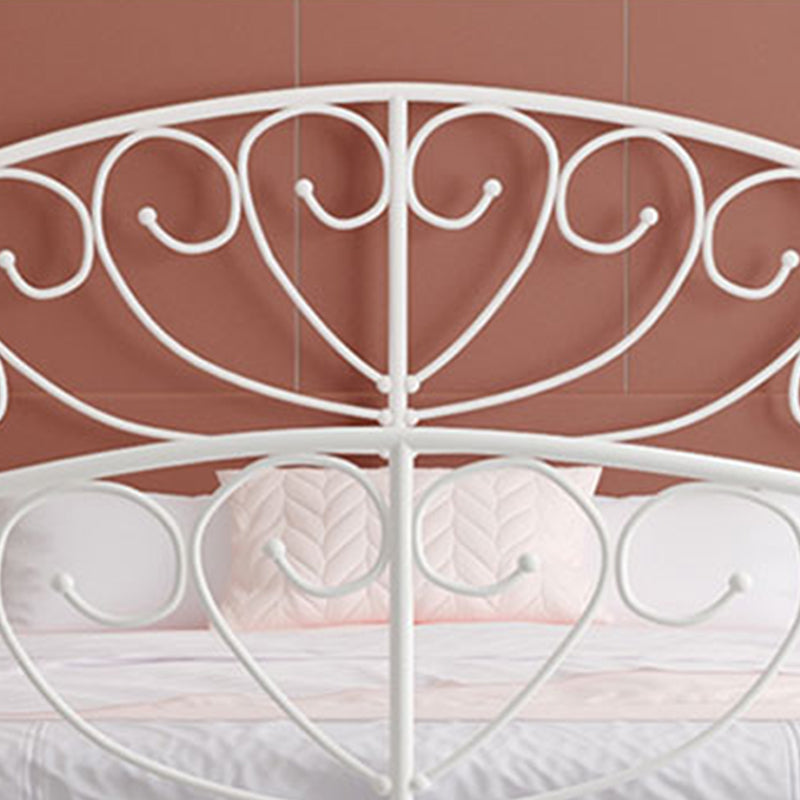 Modern Iron Open-Frame Bed with Arched Headboard and Metal Legs