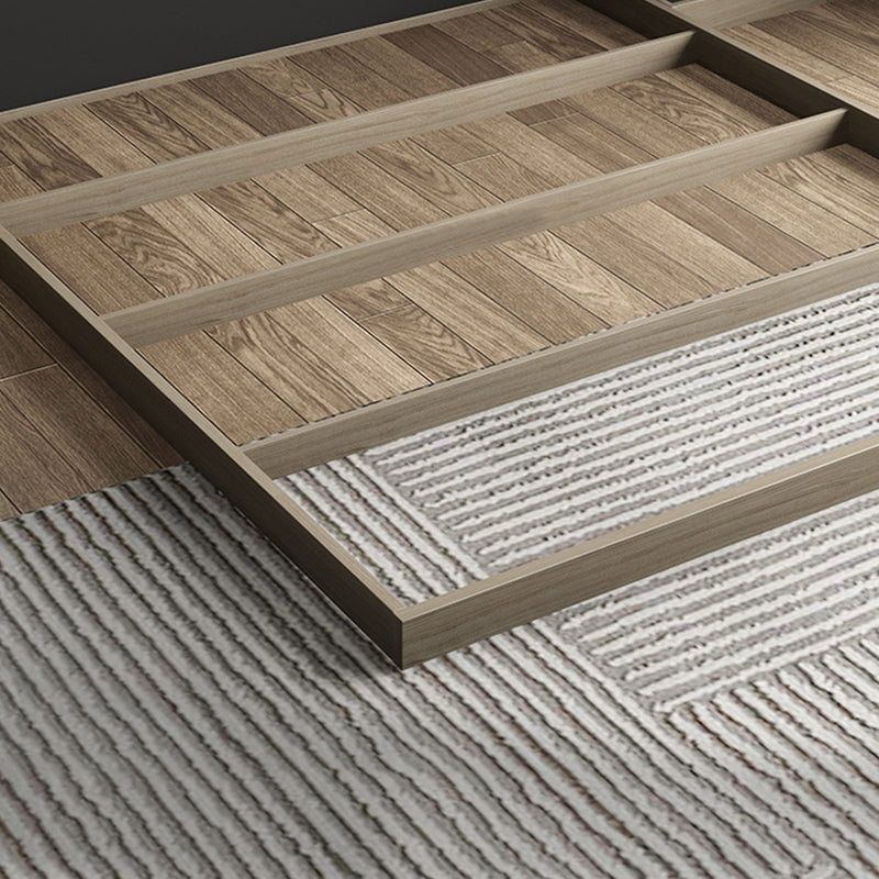 Contemporary Gray Panel Bed with Rectangular Headboard in Wood