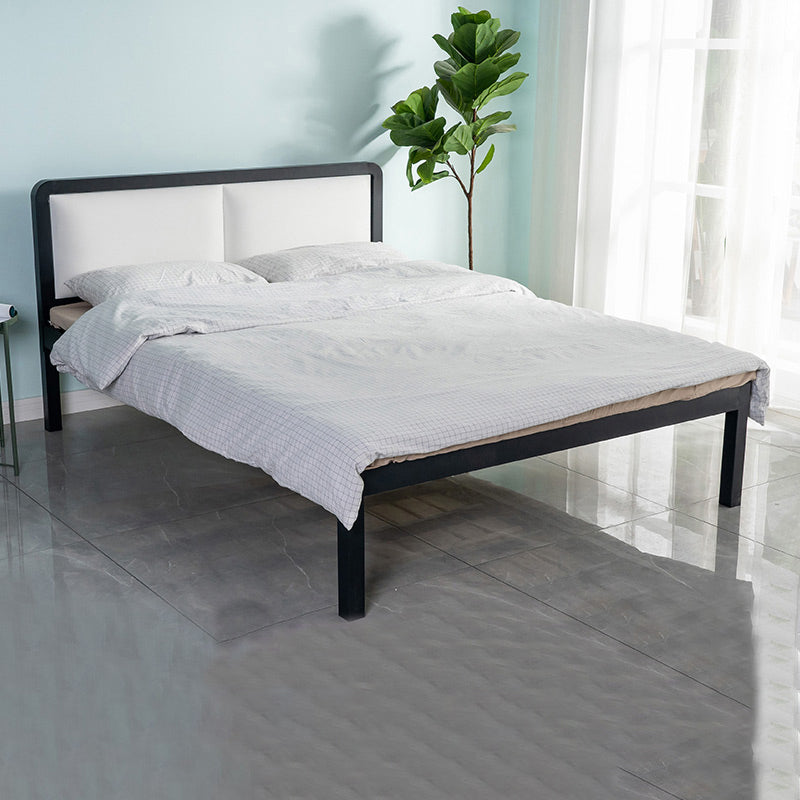 Slat Bed 36.61"H Adjustable Height with Open-Frame Upholstered Headboard