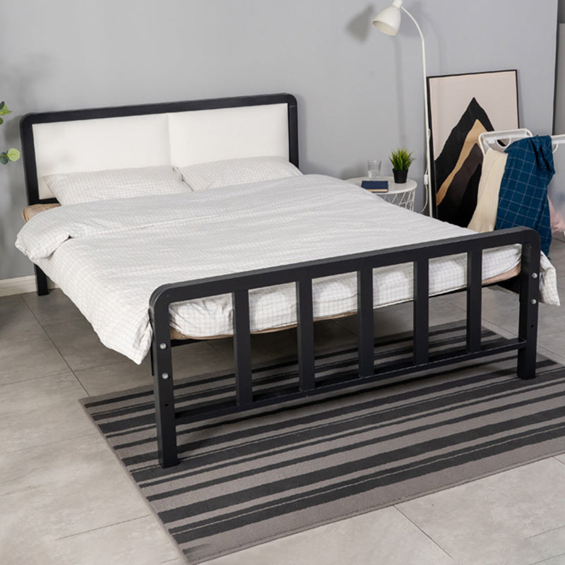 Slat Bed 36.61"H Adjustable Height with Open-Frame Upholstered Headboard