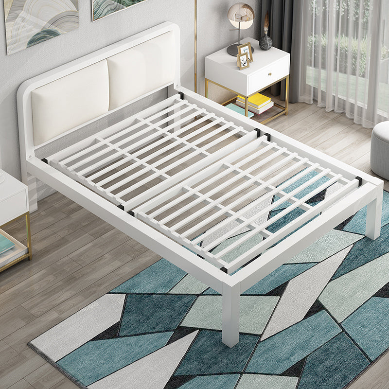 Slat Bed 36.61"H Adjustable Height with Open-Frame Upholstered Headboard