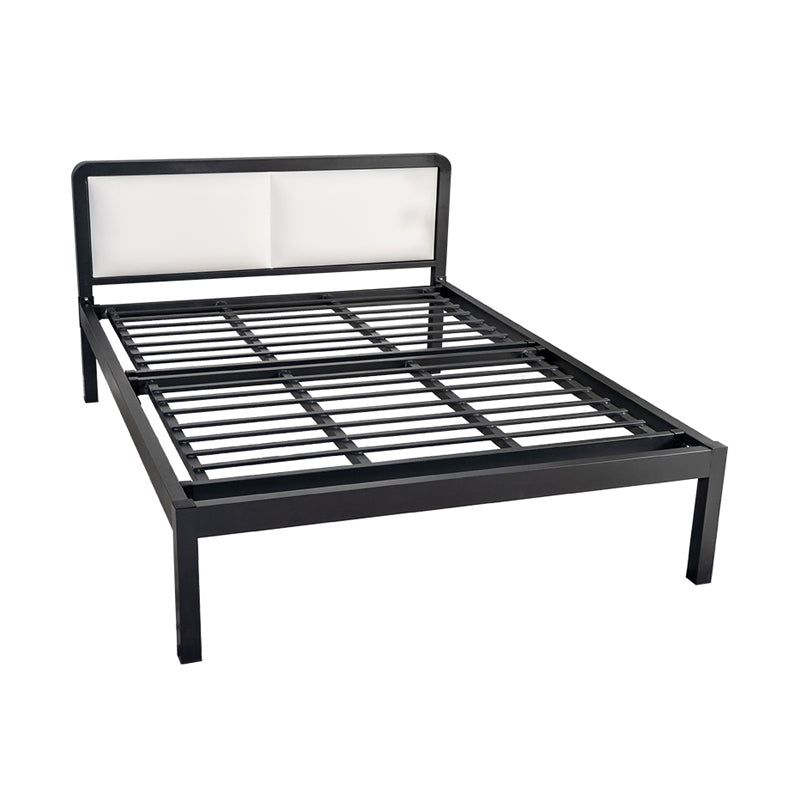 Slat Bed 36.61"H Adjustable Height with Open-Frame Upholstered Headboard